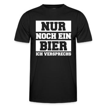 Nur noch ein Bier ich versprechs - Männer Funktions-T-Shirt - Schwarz - Vorne - AI Model Male 178 dark (178cm)