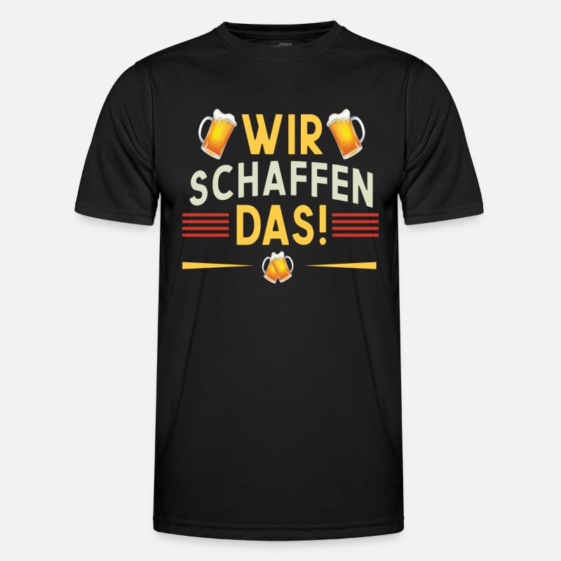 Wir schaffen das - Männer Funktions-T-Shirt - Schwarz