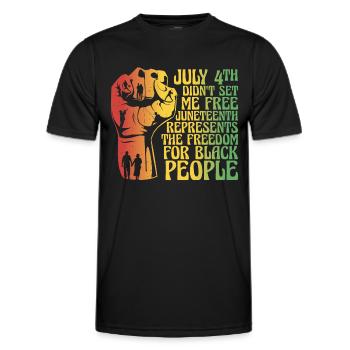 Juneteenth 4. Juli - Männer Funktions-T-Shirt - Schwarz - Vorne - AI Model Male 178 dark (178cm)