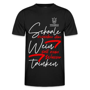 Winegod lustiger Schorle Spruch - Männer Funktions-T-Shirt - Schwarz - Vorne - AI Model Male 178 dark (178cm)