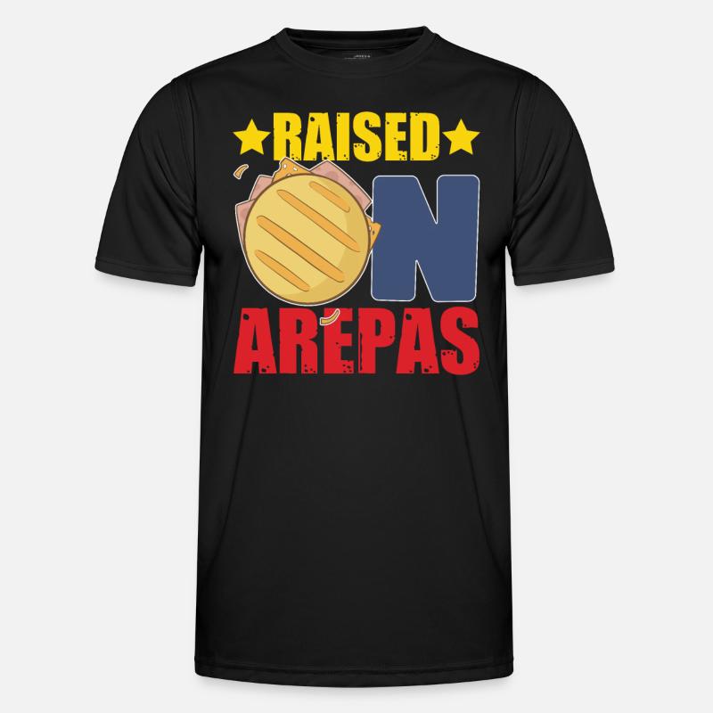 Raised On Arepas - Men's Functional T-Shirt - black