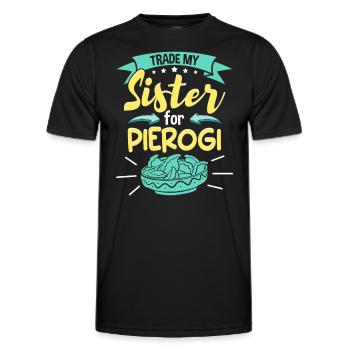 Échangez ma sœur contre Pierogi - T-shirt sport Homme - noir - Devant - AI Model Male 178 dark (178cm)