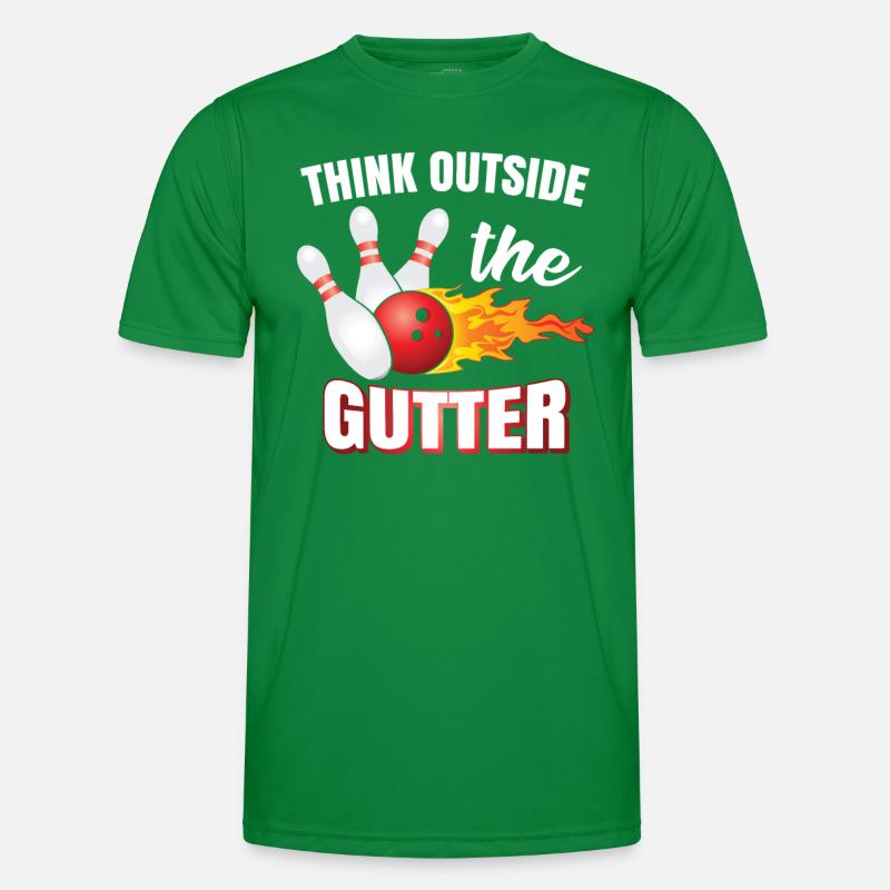 Think Outside The Gutter | Bowling | Bowler Men's Functional T-Shirt