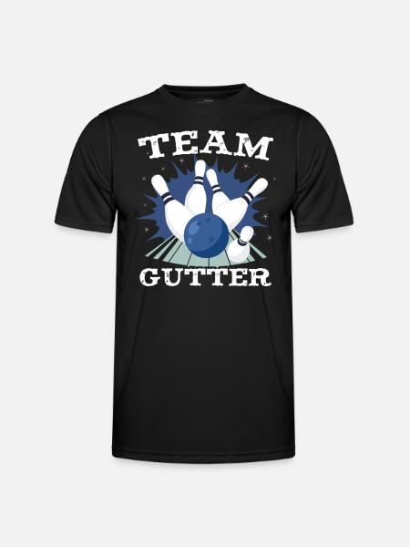 Team Gutter | Funny Bowling - Men's Functional T-Shirt - black