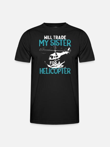 Funny Kids Helicopter - Men's Functional T-Shirt - black