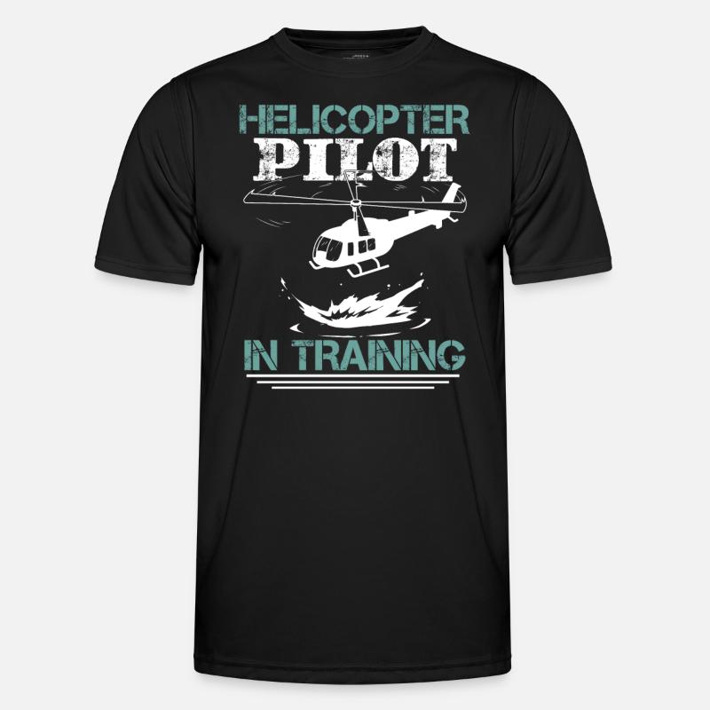 Funny Helicopter Pilot Aviation - Men's Functional T-Shirt - black