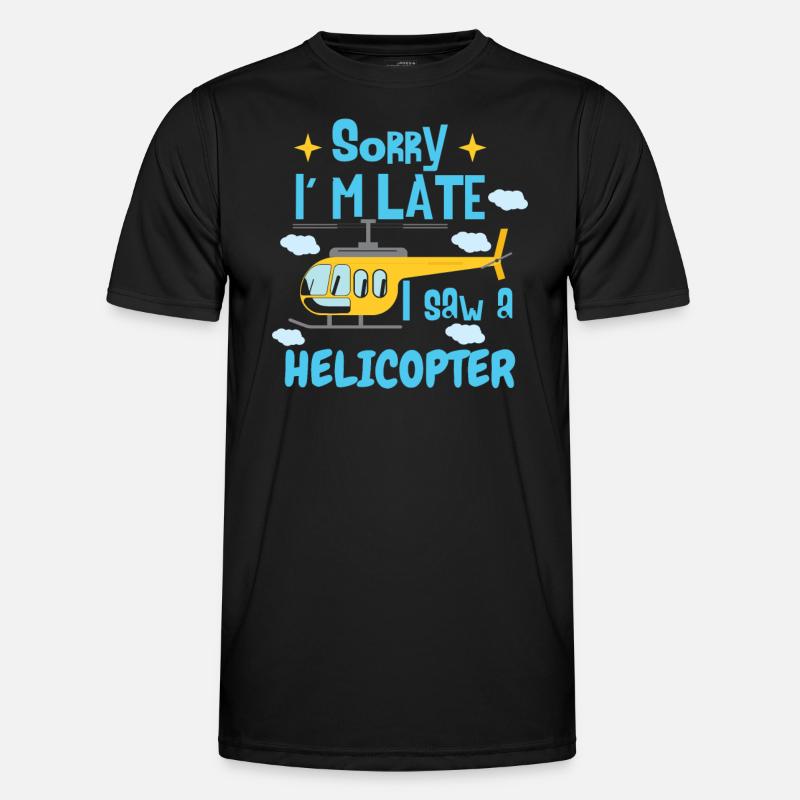 Ich sah einen Hubschrauber - Männer Funktions-T-Shirt - Schwarz