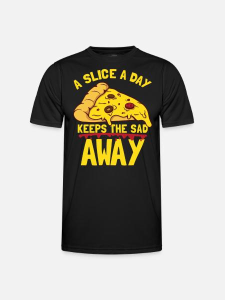 Funny Pizza Quote - Men's Functional T-Shirt - black