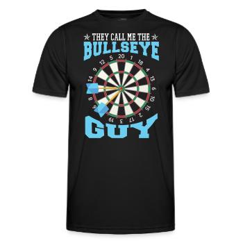 Bullseye Guy Darts - Männer Funktions-T-Shirt - Schwarz - Vorne - AI Model Male 178 dark (178cm)