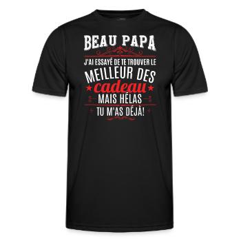 Beau Papa Beau Père - T-shirt sport Homme - noir - Devant - AI Model Male 178 dark (178cm)