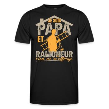 Ramoneur Dicton Amusant - T-shirt sport Homme - noir - Devant - AI Model Male 178 dark (178cm)