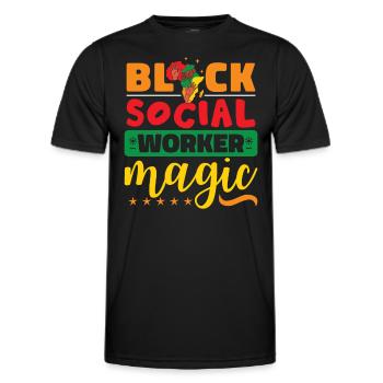Black Social Worker Magic - Men's Functional T-Shirt - black - Front - AI Model Male 178 dark (178cm)