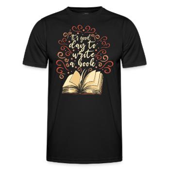 Écrire un livre Auteur Romancier - T-shirt sport Homme - noir - Devant - AI Model Male 178 dark (178cm)