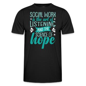 Sozialarbeiter Zitat - Männer Funktions-T-Shirt - Schwarz - Vorne - AI Model Male 178 dark (178cm)
