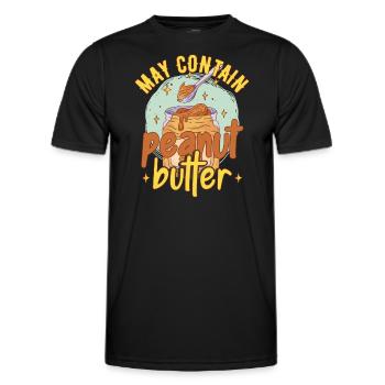 Kann Erdnussbutter enthalten - Männer Funktions-T-Shirt - Schwarz - Vorne - AI Model Male 178 dark (178cm)