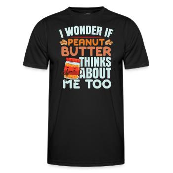 Lustiger Erdnussbutter-Humor - Männer Funktions-T-Shirt - Schwarz - Vorne - AI Model Male 178 dark (178cm)