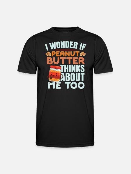 Funny Peanut Butter Humor - Men's Functional T-Shirt - black