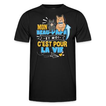 Mon Beau-Papa Et Moi | Beau-Père Beau-Fille - T-shirt sport Homme - noir - Devant - AI Model Male 178 dark (178cm)