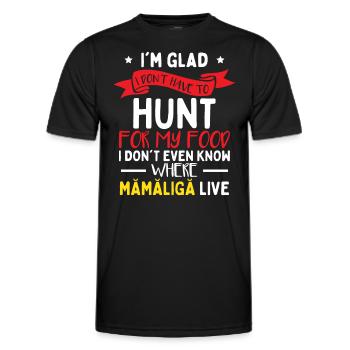 Je ne sais pas où habite Mamaliga - T-shirt sport Homme - noir - Devant - AI Model Male 178 dark (178cm)