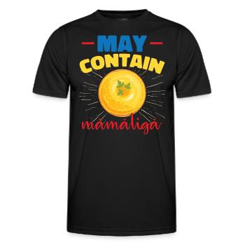Kann Mamaliga enthalten - Männer Funktions-T-Shirt - Schwarz - Vorne - AI Model Male 178 dark (178cm)