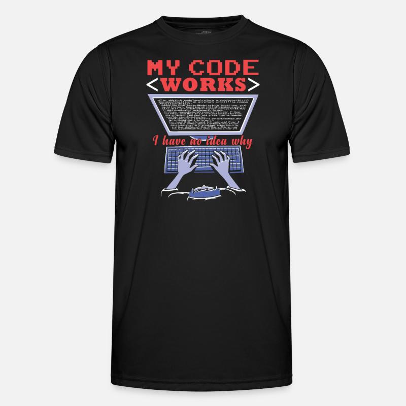 Fuuny Coder Programmierer - Männer Funktions-T-Shirt - Schwarz