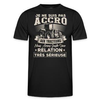 Homme Tracteur Humour - T-shirt sport Homme - noir - Devant - AI Model Male 178 dark (178cm)