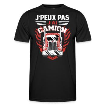 Poids Lourd | Camion | Routier | Camionneur - T-shirt sport Homme - noir - Devant - AI Model Male 178 dark (178cm)