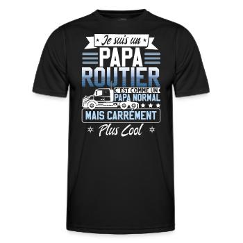 Poids Lourd Camionneur Routier - T-shirt sport Homme - noir - Devant - AI Model Male 178 dark (178cm)