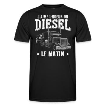 Camion Poids Lourd Humour - T-shirt sport Homme - noir - Devant - AI Model Male 178 dark (178cm)