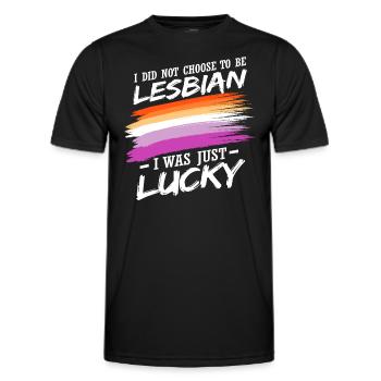 Ich habe mir nicht ausgesucht, lesbisch zu sein - Männer Funktions-T-Shirt - Schwarz - Vorne - AI Model Male 178 dark (178cm)