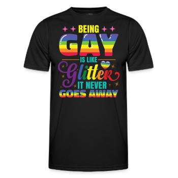 LGBT Rainbow Gay Apparel - Men's Functional T-Shirt - black - Front - AI Model Male 178 dark (178cm)