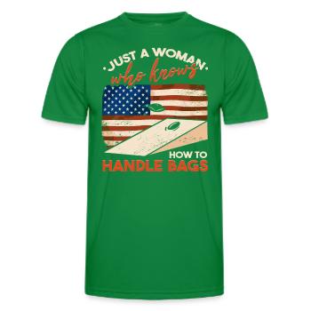 American Flag Backyard Game Cornhole - Men's Functional T-Shirt - kelly green - Front - AI Model Male 178 dark (178cm)