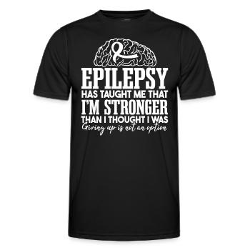 Epilepsie hat mich gelehrt | Epilepsie-Krieger - Männer Funktions-T-Shirt - Schwarz - Vorne - AI Model Male 178 dark (178cm)