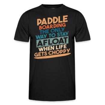 Stand-Up Paddleboarding - Men's Functional T-Shirt - black - Front - AI Model Male 178 dark (178cm)