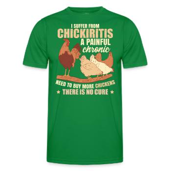 Funny Chicken Farmer Humor - Men's Functional T-Shirt - kelly green - Front - AI Model Male 178 dark (178cm)