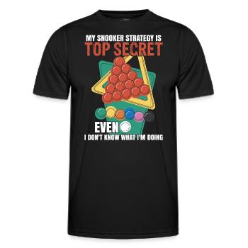Stratégie de snooker | Joueur de snooker - T-shirt sport Homme - noir - Devant - AI Model Male 178 dark (178cm)