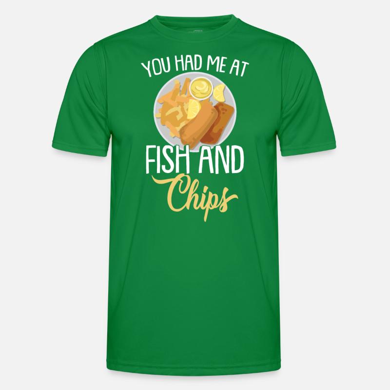 Du hattest mich bei Fish & Chips Männer Funktions-T-Shirt