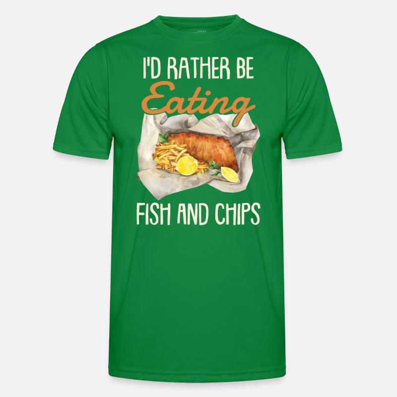 Ich esse lieber Fish and Chips Männer Funktions-T-Shirt
