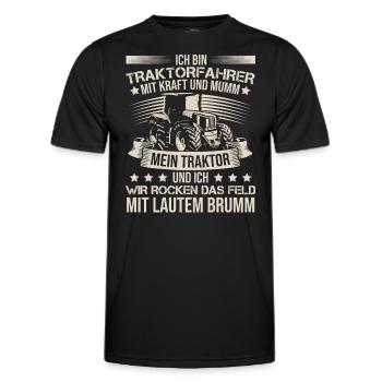 Ich Bin Ein Traktorfahrer Trecker Schlepper - Männer Funktions-T-Shirt - Schwarz - Vorne - AI Model Male 178 dark (178cm)
