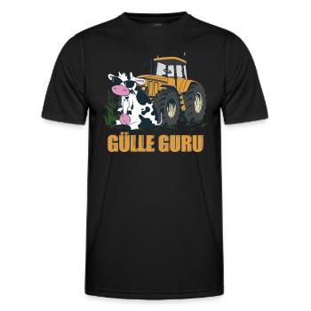 Gülle Guru - Männer Funktions-T-Shirt - Schwarz - Vorne - AI Model Male 178 dark (178cm)