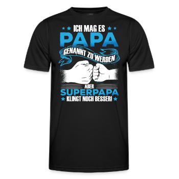 Lustiges Vatertag Papa Spruch Vater - Männer Funktions-T-Shirt - Schwarz - Vorne - AI Model Male 178 dark (178cm)