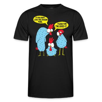 Chicken Puns - Men's Functional T-Shirt - black - Front - AI Model Male 178 dark (178cm)