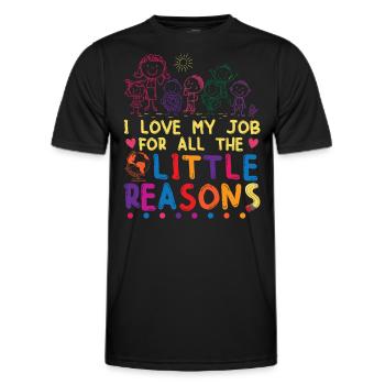 Cute Teaching Teacher Outfit Elementary School - Men's Functional T-Shirt - black - Front - AI Model Male 178 dark (178cm)