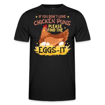 Chicken Puns - Men's Functional T-Shirt - black - Front - AI Model Male 178 dark (178cm)