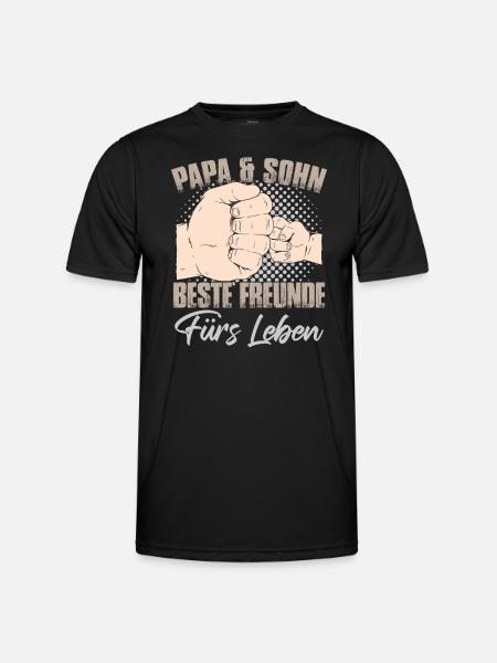 Papa & Sohn - Männer Funktions-T-Shirt - Schwarz