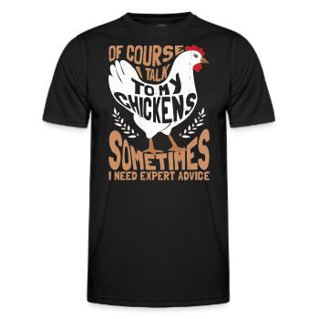 Chicken Lover Farming - Men's Functional T-Shirt - black - Front - AI Model Male 178 dark (178cm)