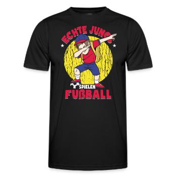 Echte Jungs Spielen Fußball - Männer Funktions-T-Shirt - Schwarz - Vorne - AI Model Male 178 dark (178cm)