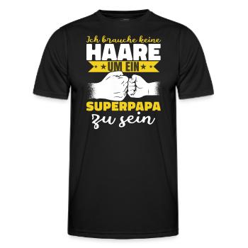 Ich brauche keine Haare Superpapa - Männer Funktions-T-Shirt - Schwarz - Vorne - AI Model Male 178 dark (178cm)