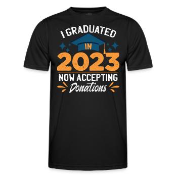 J’ai obtenu mon diplôme en 2023 - T-shirt sport Homme - noir - Devant - AI Model Male 178 dark (178cm)