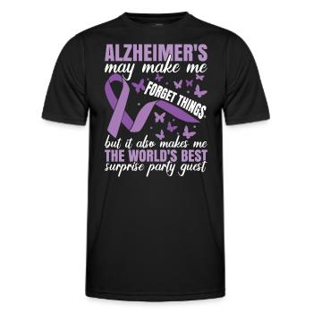 Alzheimer's Awareness | Purple Ribbon | Dement - Men's Functional T-Shirt - black - Front - AI Model Male 178 dark (178cm)